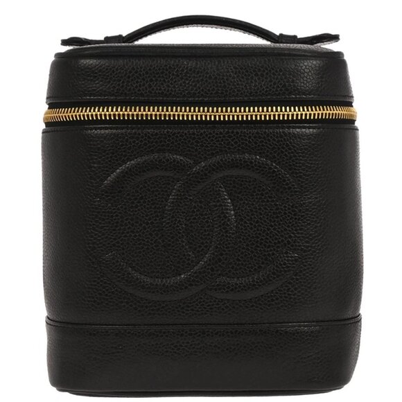 CHANEL Handbags - Chanel Black Calfskin Timeless Vanity Handbag 126186